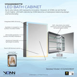 VONN VCS2A6S08201TW Tunable White Medicine Cabinet 19.5"W x 28"H x 5.3"D
