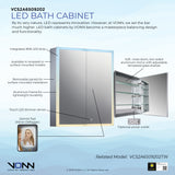 VONN VCS2A6S08202 Integrated LED Medicine Cabinet 24"W x 28"H x 5.3"D or 30"W x 28"H x 5.3"D-VONN Lighting