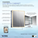 VONN VCS2A6S08202 Integrated LED Medicine Cabinet 24"W x 28"H x 5.3"D or 30"W x 28"H x 5.3"D-VONN Lighting