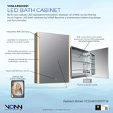 VONN VCS2A6S09201 Integrated LED Medicine Cabinet 19.5"W x 28"H x 5"D