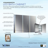 VONN VCS2A6S09203 Integrated LED Medicine Cabinet 48"W x 28"H x 5"D