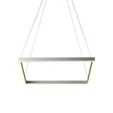 VONN Atria VMC31620AL 20" Integrated LED ETL Certified Square Chandelier Pendant, Height Adjustable Chandelier in Silver