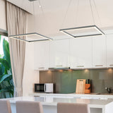 VONN Atria 20-inch modern LED chandelier installed over a dining room table