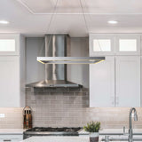 VONN Atria 20-inch modern LED chandelier installed over a kitchen island