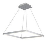 VONN Atria VMC31620AL 20" Integrated LED ETL Certified Square Chandelier Pendant, Height Adjustable Chandelier in Silver