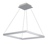 VONN Atria VMC31620AL 20" Integrated LED ETL Certified Square Chandelier Pendant, Height Adjustable Chandelier in Silver
