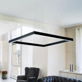 VONN Atria VMC31620BL 20" Integrated LED ETL Certified Square Chandelier Pendant Height Adjustable Chandelier in Black