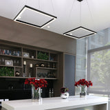 VONN Atria VMC31620BL 20" Integrated LED ETL Certified Square Chandelier Pendant Height Adjustable Chandelier in Black