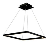 VONN Atria VMC31620BL 20" Integrated LED ETL Certified Square Chandelier Pendant Height Adjustable Chandelier in Black