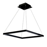 VONN Atria VMC31620BL 20" Integrated LED ETL Certified Square Chandelier Pendant Height Adjustable Chandelier in Black