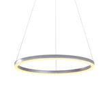 VONN Tania VMC31640AL 24" Integrated LED ETL Certified Pendant, Height Adjustable Ring Chandelier in Silver