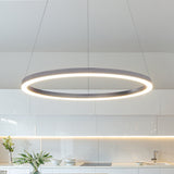 VONN Tania VMC31640AL 24" Integrated LED ETL Certified Pendant, Height Adjustable Ring Chandelier in Silver