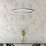 VONN Tania VMC31640AL 24" Integrated LED ETL Certified Pendant, Height Adjustable Ring Chandelier in Silver