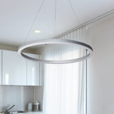 VONN Tania VMC31640AL 24" Integrated LED ETL Certified Pendant, Height Adjustable Ring Chandelier in Silver