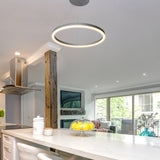 VONN Tania VMC31640AL 24" Integrated LED ETL Certified Pendant, Height Adjustable Ring Chandelier in Silver