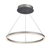 VONN Tania VMC31640AL 24" Integrated LED ETL Certified Pendant, Height Adjustable Ring Chandelier in Silver