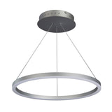 VONN Tania VMC31640AL 24" Integrated LED ETL Certified Pendant, Height Adjustable Ring Chandelier in Silver