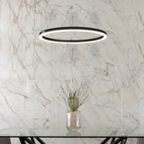 VONN Tania VMC31640BL 24" Integrated LED ETL Certified Pendant Height Adjustable Ring Chandelier in Black