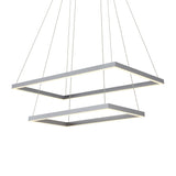 VONN Atria Duo VMC31710AL 29" Integrated LED ETL Certified Square Chandelier, Height Adjustable Silver Pendant