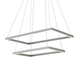 VONN Atria Duo VMC31710AL 29" Integrated LED ETL Certified Square Chandelier, Height Adjustable Silver Pendant-VONN Lighting