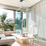 VONN Atria Duo VMC31710AL 29" Integrated LED ETL Certified Square Chandelier, Height Adjustable Silver Pendant