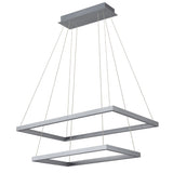 VONN Atria Duo VMC31710AL 29" Integrated LED ETL Certified Square Chandelier, Height Adjustable Silver Pendant-VONN Lighting