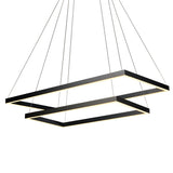 VONN Atria Duo VMC31710BL 29" Integrated LED ETL Certified Square Chandelier Height Adjustable Pendant in Black