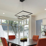 VONN Atria Duo VMC31710BL 29" Integrated LED ETL Certified Square Chandelier Height Adjustable Pendant in Black