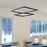 VONN Atria Duo VMC31710BL 29" Integrated LED ETL Certified Square Chandelier Height Adjustable Pendant in Black