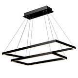 VONN Atria Duo VMC31710BL 29" Integrated LED ETL Certified Square Chandelier Height Adjustable Pendant in Black