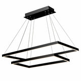 VONN Atria Duo VMC31710BL 29" Integrated LED ETL Certified Square Chandelier Height Adjustable Pendant in Black