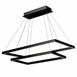 VONN Atria Duo VMC31710BL 29" Integrated LED ETL Certified Square Chandelier Height Adjustable Pendant in Black