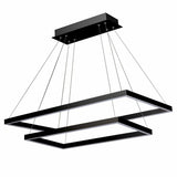 VONN Atria Duo VMC31710BL 29" Integrated LED ETL Certified Square Chandelier Height Adjustable Pendant in Black