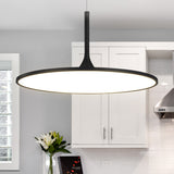 VONN Salm VMC31820BL 24" Integrated LED ETL Certified Pendant, Height Adjustable Disc Chandelier in Black-VONN Lighting