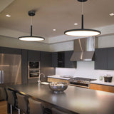 VONN Salm VMC31820BL 24" Integrated LED ETL Certified Pendant, Height Adjustable Disc Chandelier in Black-VONN Lighting