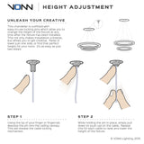 VONN Atria VMC35512AL 51" ETL Certified Integrated LED Square Chandelier Height Adjustable Pendant in Silver