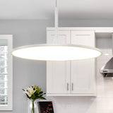 VONN Salm VMC31820SW 24" Integrated LED ETL Certified Pendant, Height Adjustable Disc Chandelier in White-VONN Lighting