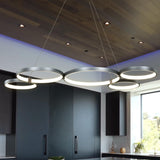 VONN Capella VMC32410AL 50" Integrated LED ETL Certified Chandelier Height Adjustable Ring Pendant in Silver