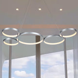 VONN Capella VMC32410AL 50" Integrated LED ETL Certified Chandelier Height Adjustable Ring Pendant in Silver