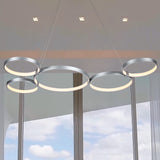 VONN Capella VMC32410AL 50" Integrated LED ETL Certified Chandelier Height Adjustable Ring Pendant in Silver