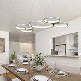 VONN Capella VMC32410AL 50" Integrated LED ETL Certified Chandelier Height Adjustable Ring Pendant in Silver