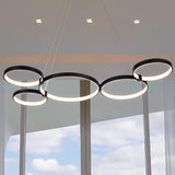 VONN Capella VMC32410BL 50" Integrated LED ETL Certified Chandelier Height Adjustable Ring Pendant in Black