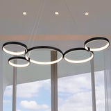 VONN Capella VMC32410BL 50" Integrated LED ETL Certified Chandelier Height Adjustable Ring Pendant in Black-VONN Lighting