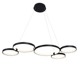 VONN Capella VMC32410BL 50" Integrated LED ETL Certified Chandelier Height Adjustable Ring Pendant in Black