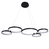 VONN Capella VMC32410BL 50" Integrated LED ETL Certified Chandelier Height Adjustable Ring Pendant in Black
