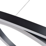 VONN Tania Trio VMC32500BL 32" Integrated LED ETL Certified Ring Chandelier Height Adjustable Black Pendant
