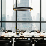 VONN Tania VMC33223BL 23" 100-277V Integrated LED ETL Certified Pendant, Height Adjustable Ring Chandelier, Black