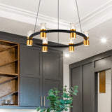 VONN Artisan Ellegi VMC34224BL 24" Integrated LED ETL Certified Pendant, Height Adjustable Chandelier, Black-VONN Lighting