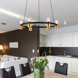 VONN Artisan Ellegi VMC34224BL 24" Integrated LED ETL Certified Pendant, Height Adjustable Chandelier, Black-VONN Lighting