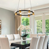 VONN Artisan Ellegi VMC34224BL 24" Integrated LED ETL Certified Pendant, Height Adjustable Chandelier, Black-VONN Lighting